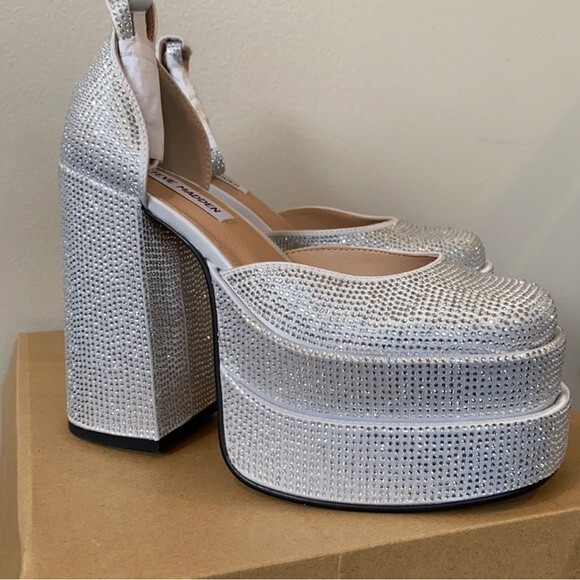 STEVE MADDEN Charlize Rhinestone Platforms New! - Picture 4 of 12